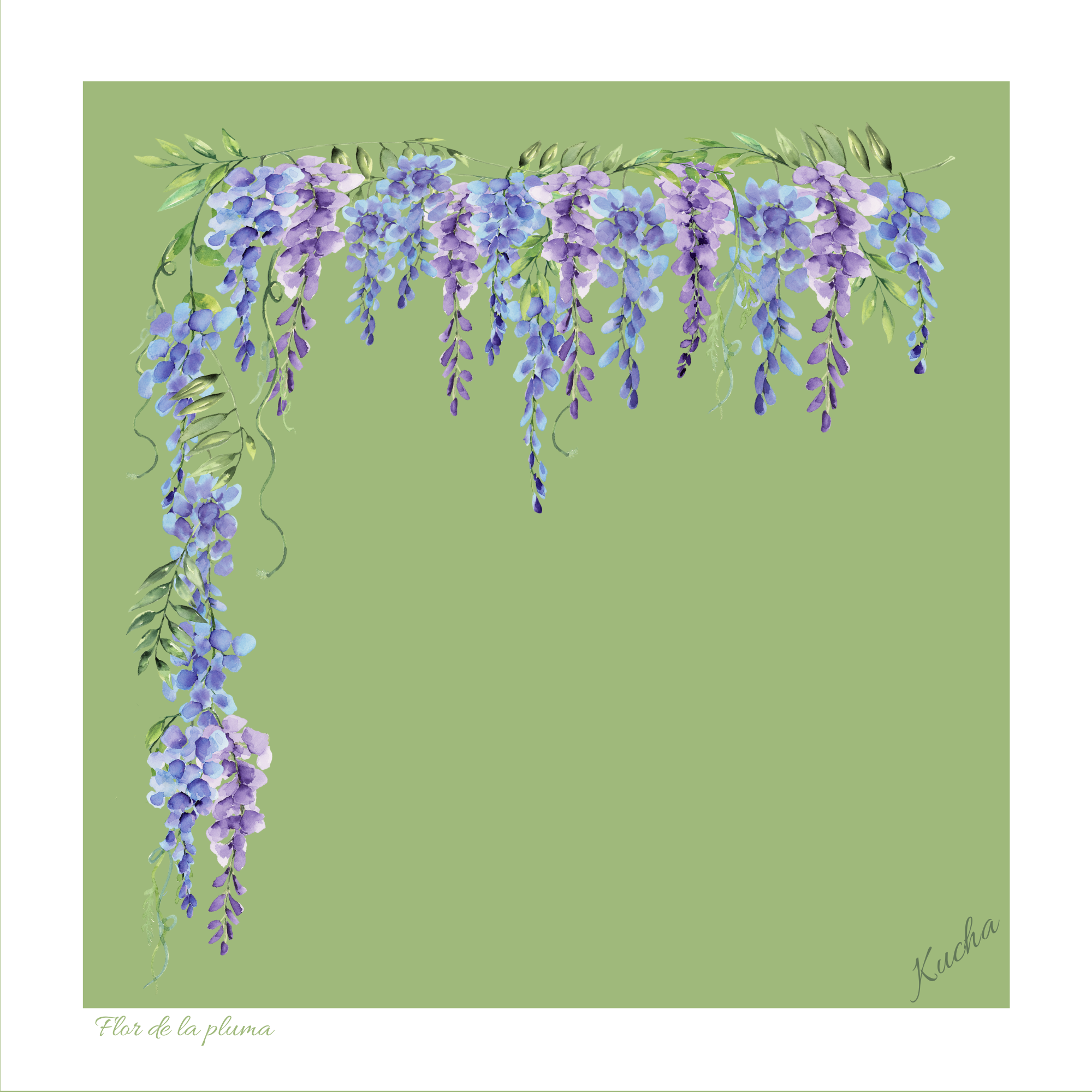 Pañuelo Eco-Seda "Flor de la Pluma" 35X35 cm